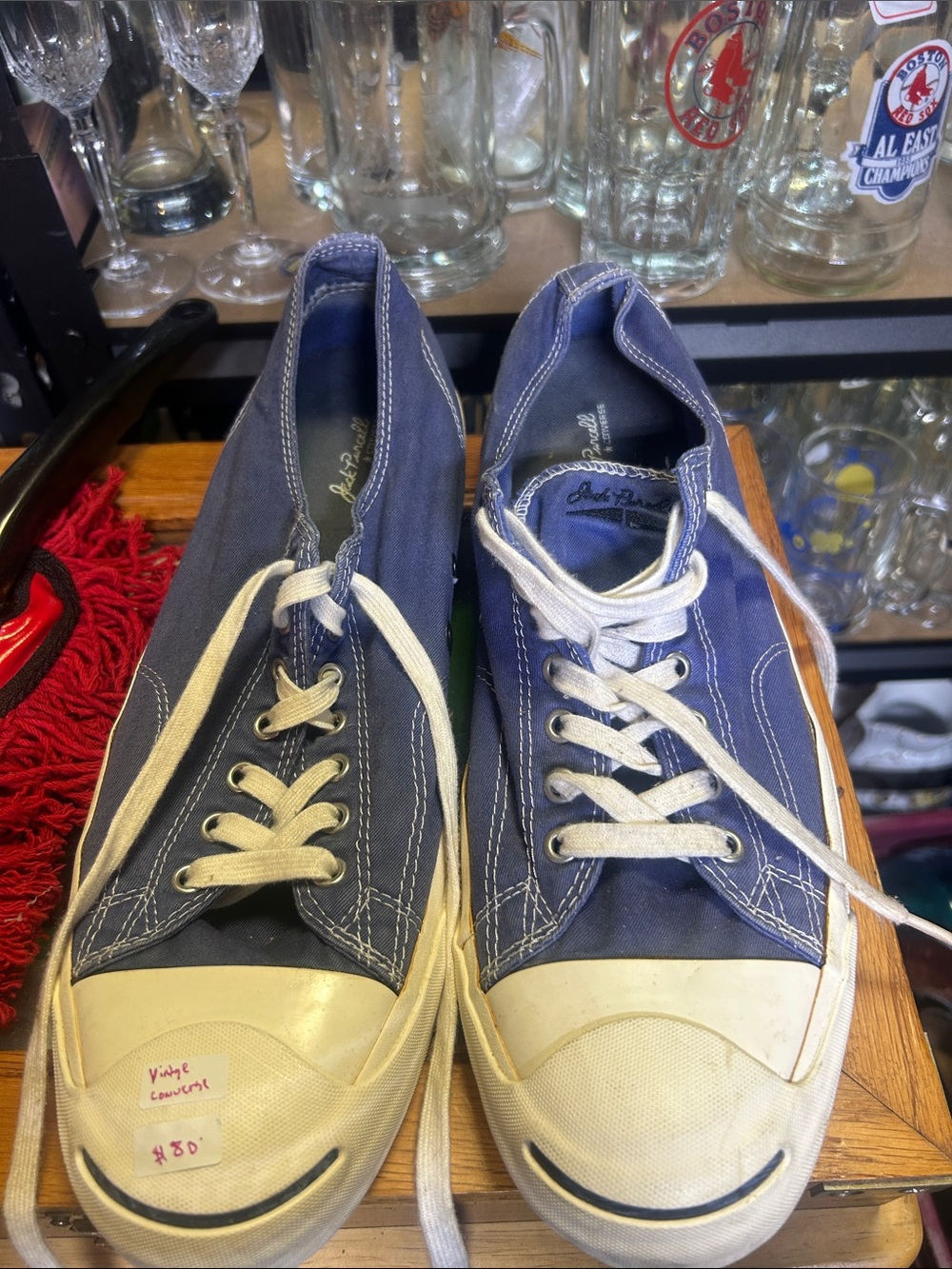 Converse Low Top Sneakers in Blue and Navy